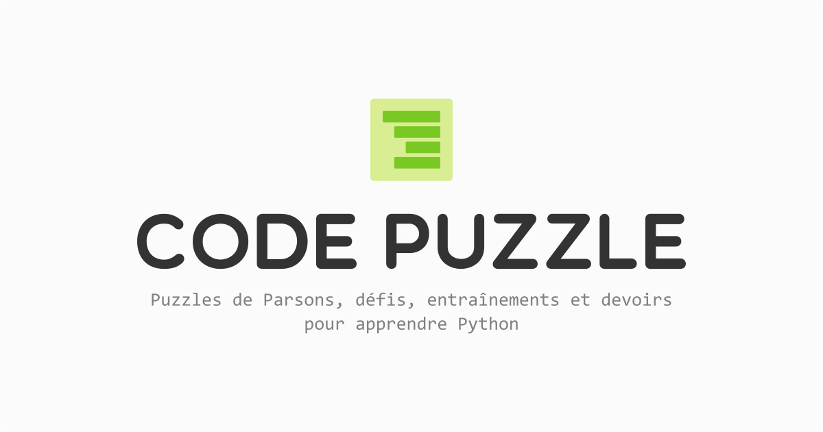CODE PUZZLE | Enseigner et apprendre Python