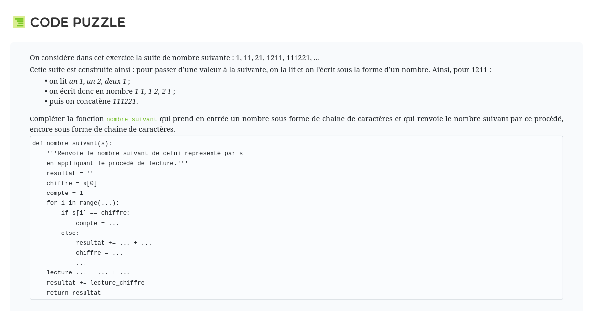 Code Puzzle Défi Dbukw