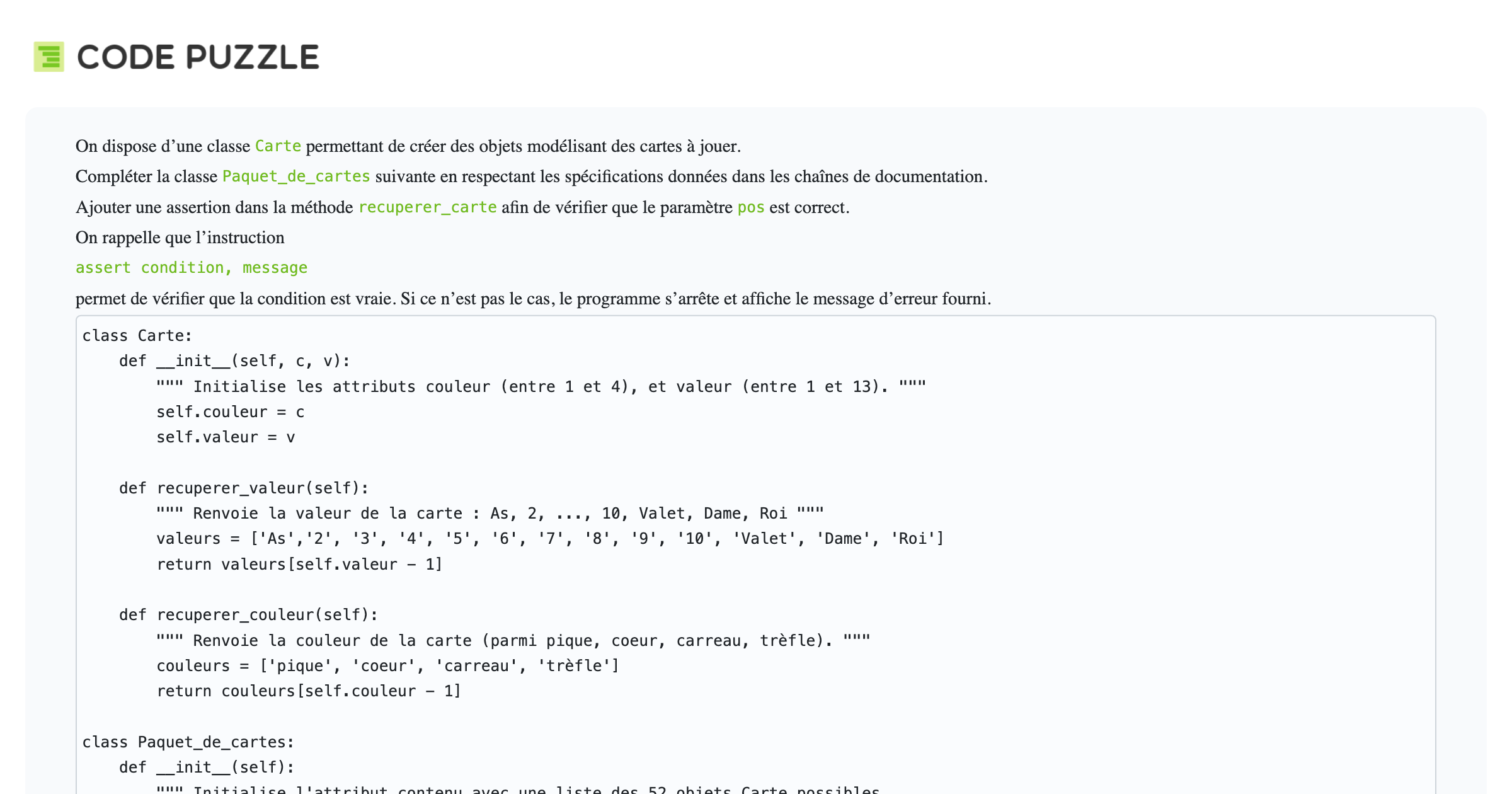 Code Puzzle | Défi - DK2U7